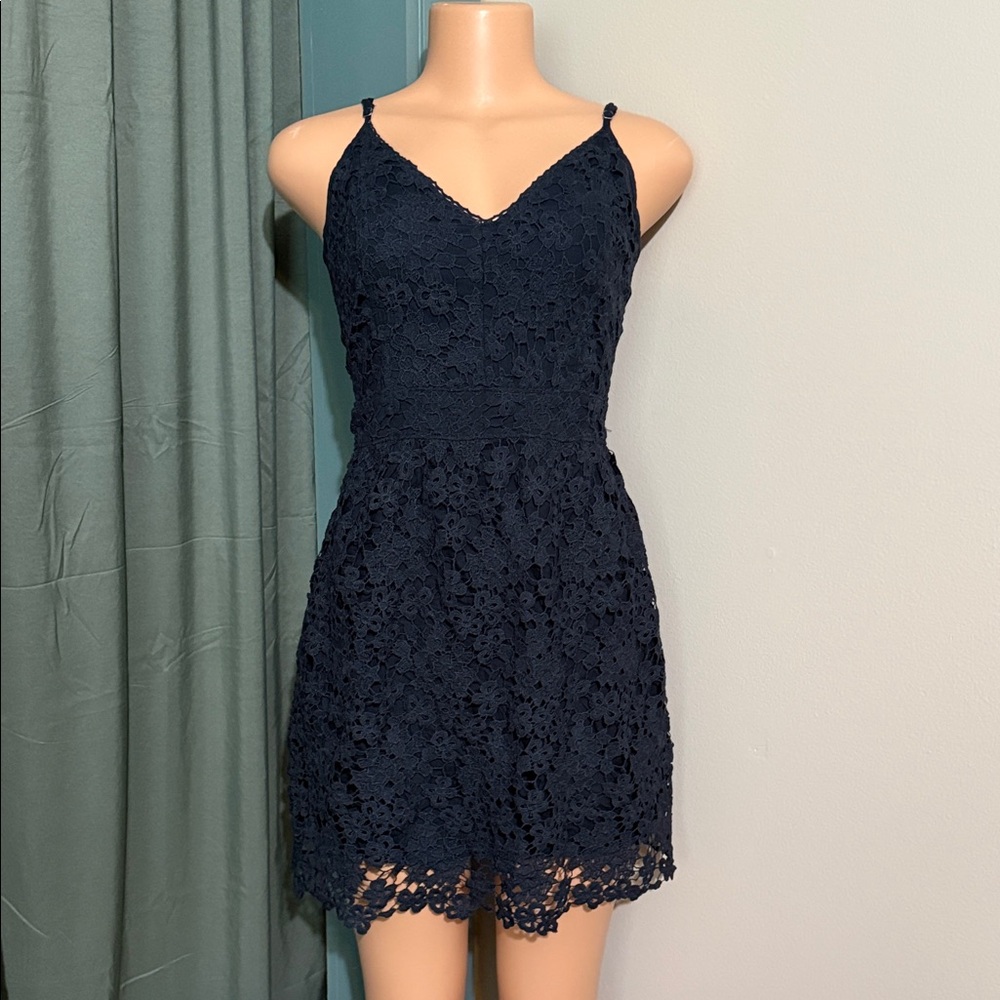 Navy Lace Mini Dress – Abercrombie & Fitch | Size Small (Juniors)
